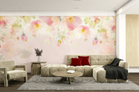 A calming and stylish Pink Paradise Wall Mural design.
