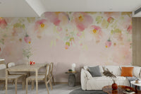 Soft pink hues bring elegance with a Pink Paradise Wall Mural