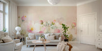Romantic rose garden wall mural for serene spaces