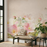Charming rose garden wallpaper mural for home styling.
