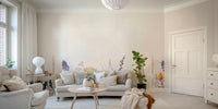 Colorful wildflower mural evoking a tranquil atmosphere.

