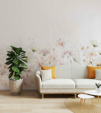 Wildflower bouquet watercolor wall mural art


