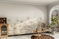 Artistic watercolor wildflower design wall mural

