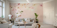 Soft and dreamy rose border wallpaper for peaceful interiors

