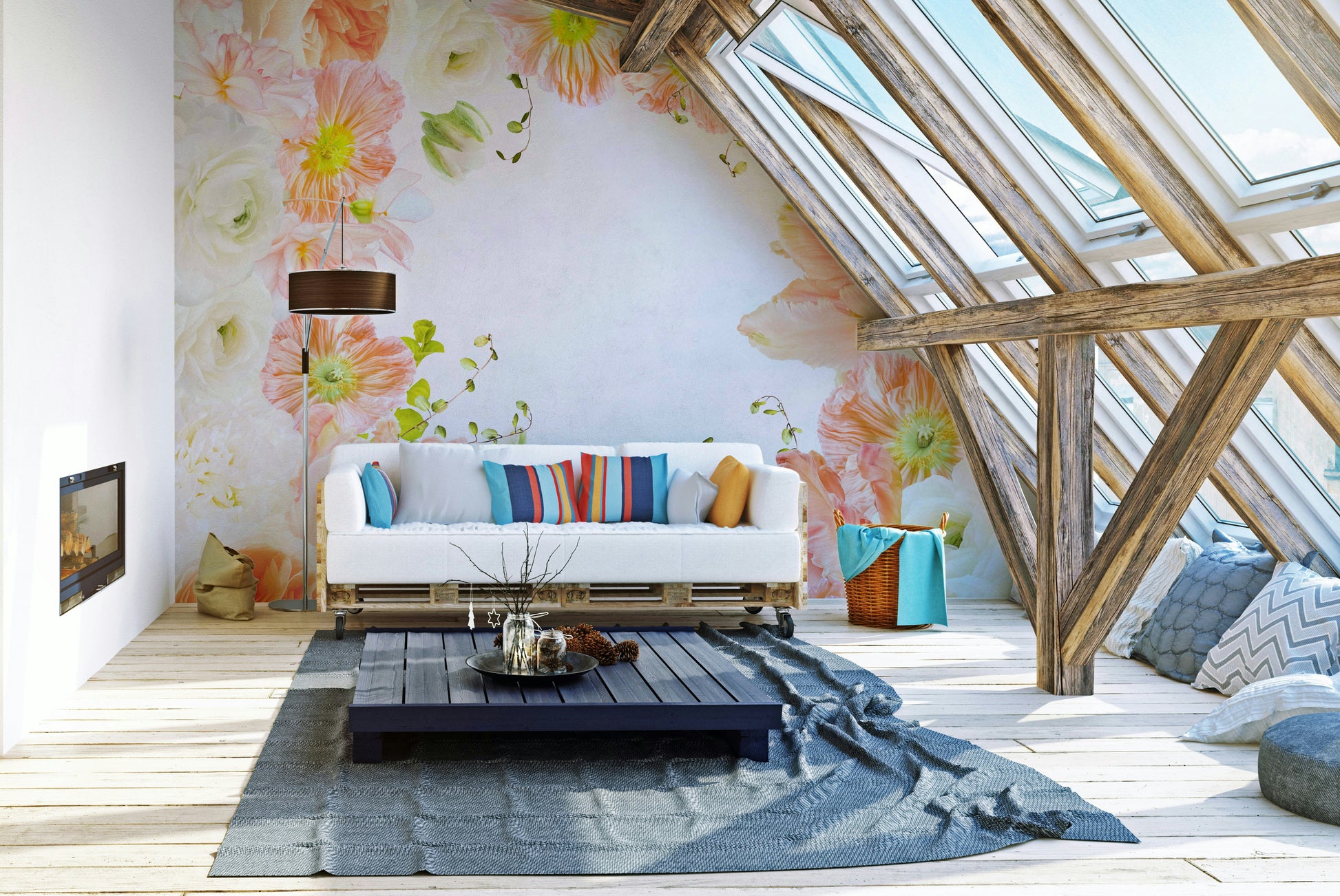 Light pastel shades mural perfect for nursery or kids’ room

