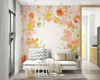 Elegant pastel wall mural creating a relaxing atmosphere

