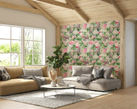 Serene wallpaper showcasing a lush botanical garden landscape

