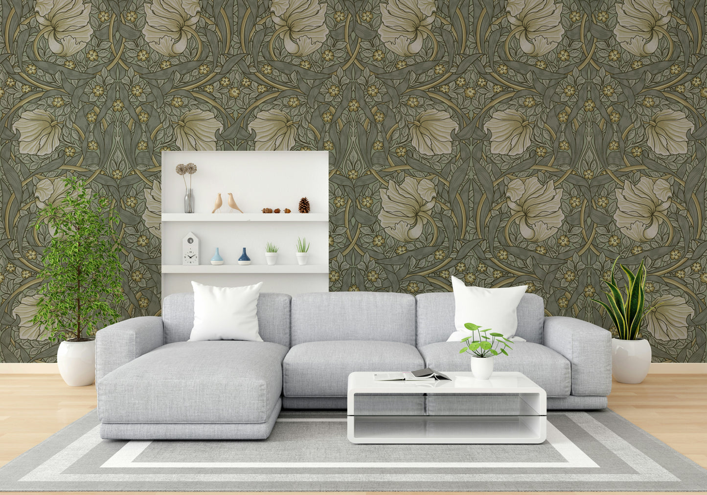 Botanical wallpaper design Pimpernel 1 by William Morris

