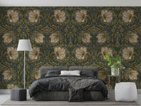 Close-up of William Morris Pimpernel 2 wallpaper pattern

