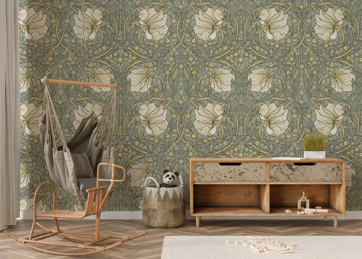 Vintage style Pimpernel 4 wallpaper by William Morris