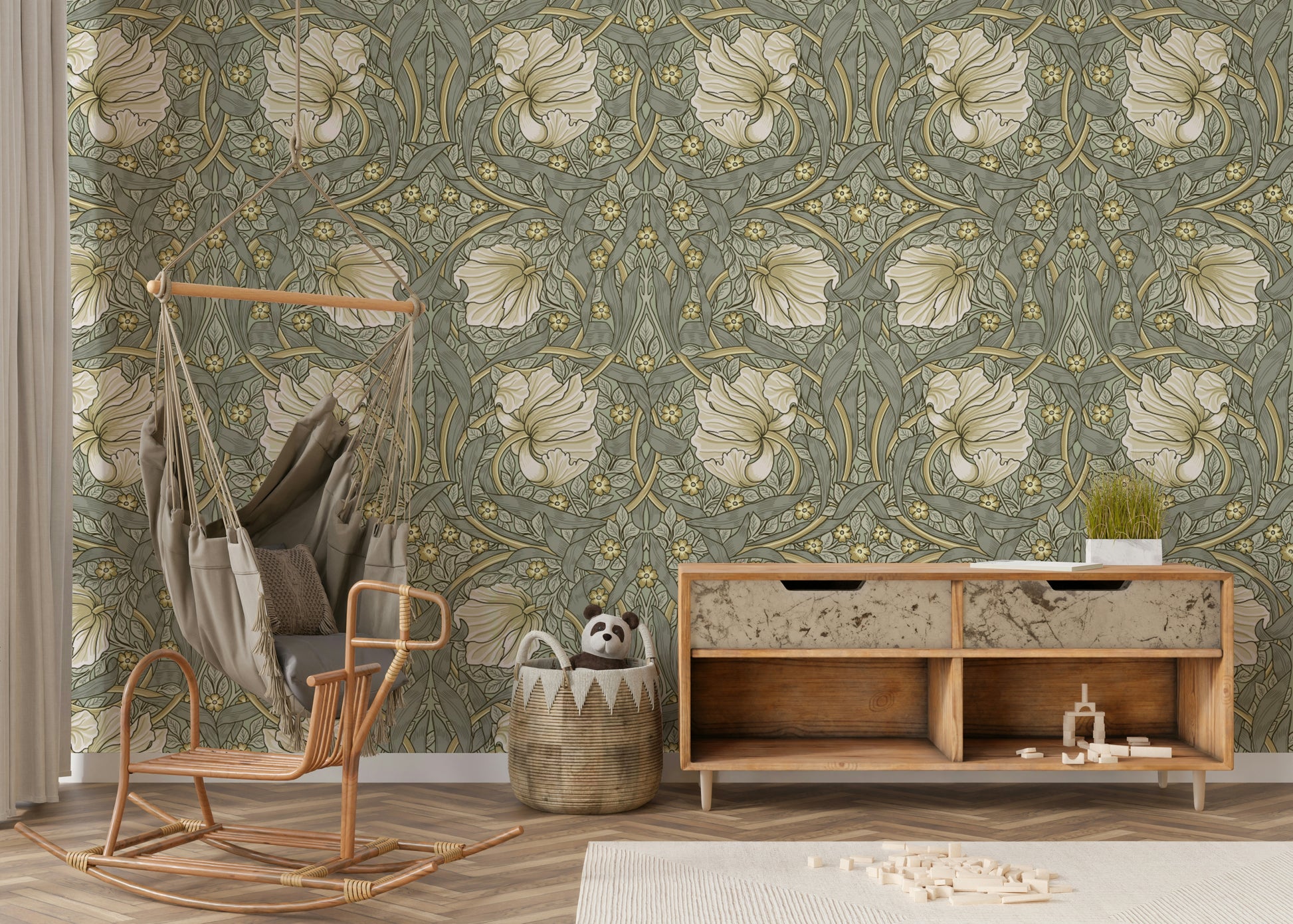 Vintage style Pimpernel 4 wallpaper by William Morris