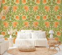 Detailed botanical wallpaper Pimpernel 11 by William Morris

