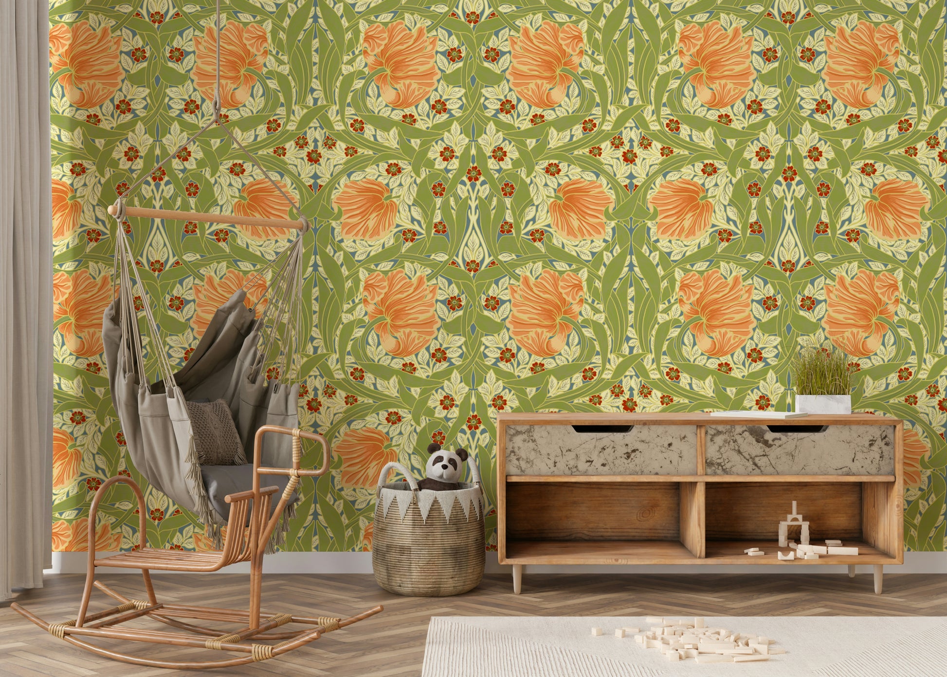 William Morris inspired floral wallpaper Pimpernel 11

