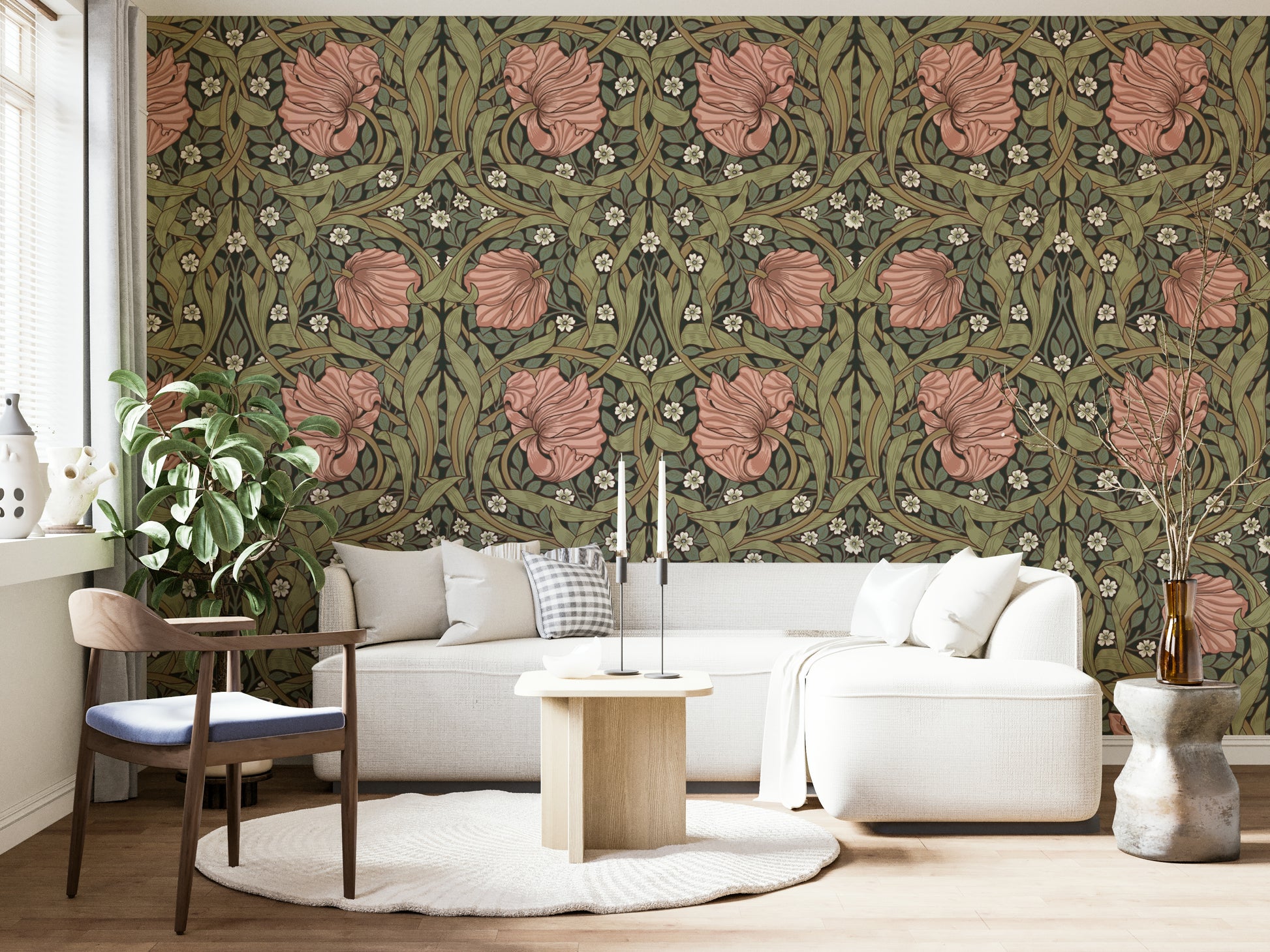 Vintage-style Pimpernel wallpaper number 7 by William Morris

