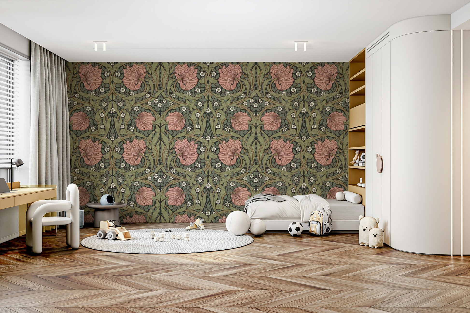 William Morris inspired Pimpernel 7 wallpaper texture

