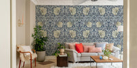 Detailed Pimpernel floral wallpaper by William Morris

