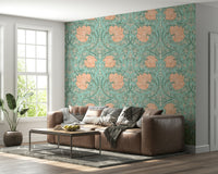 Elegant Pimpernel wallpaper inspired by William Morris art

