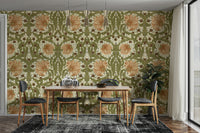 Close-up of William Morris Pimpernel 12 wallpaper pattern

