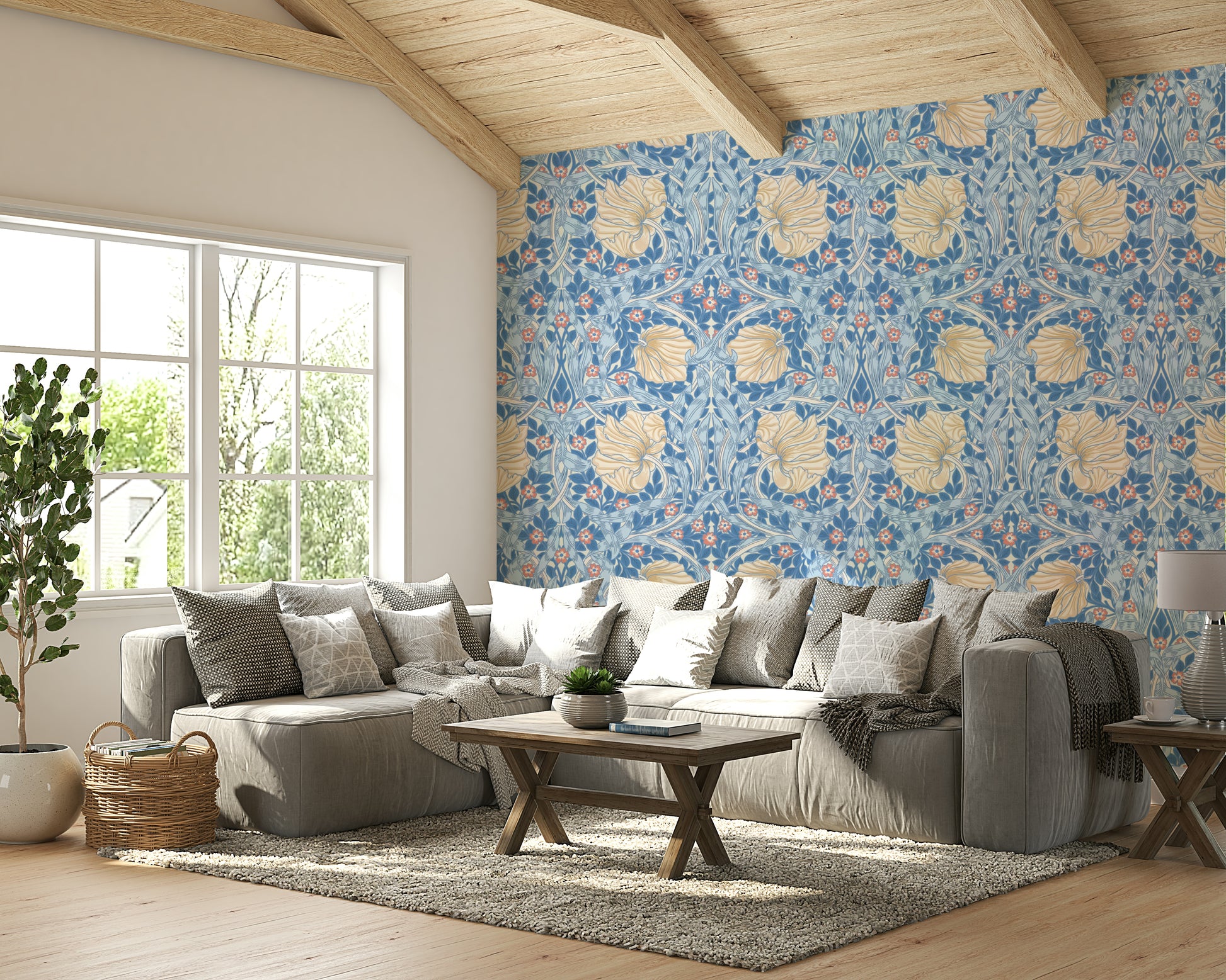 Intricate floral pattern on Pimpernel 13 wallpaper design

