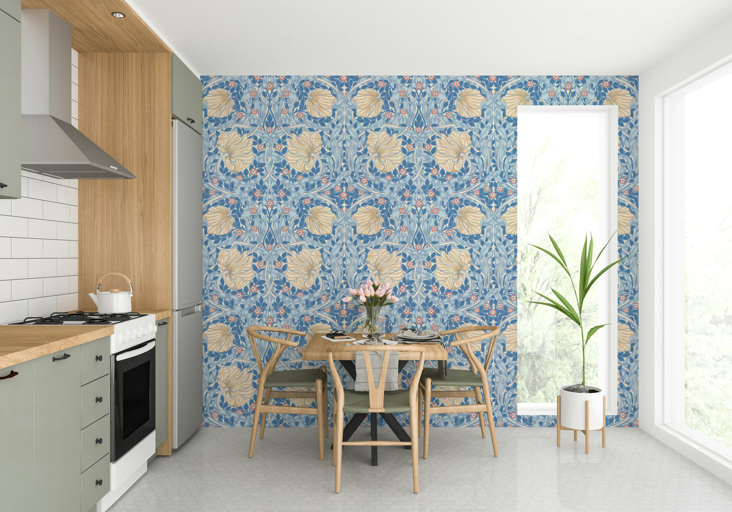 William Morris Pimpernel 13 wallpaper with traditional style

