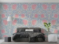 Pimpernel wallpaper featuring intricate leaf and flower motifs

