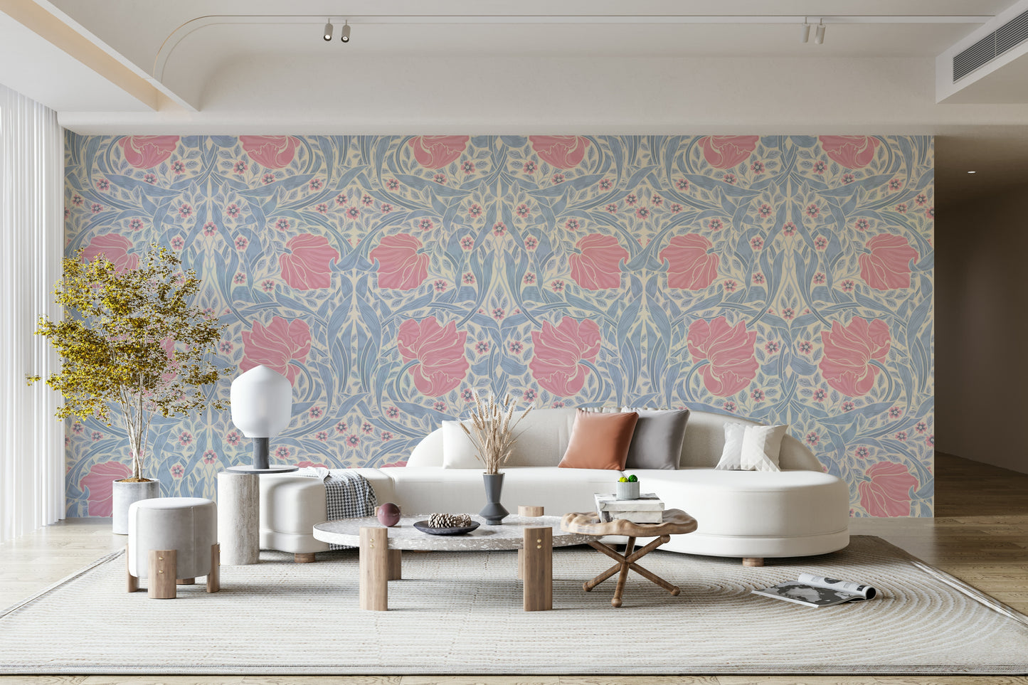 Close-up of nature-inspired Pimpernel wallpaper design

