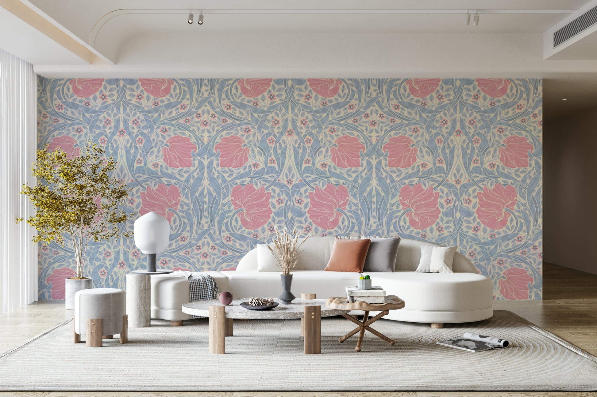 Close-up of nature-inspired Pimpernel wallpaper design

