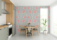 Wall covered with Pimpernel 15 wallpaper by William Morris

