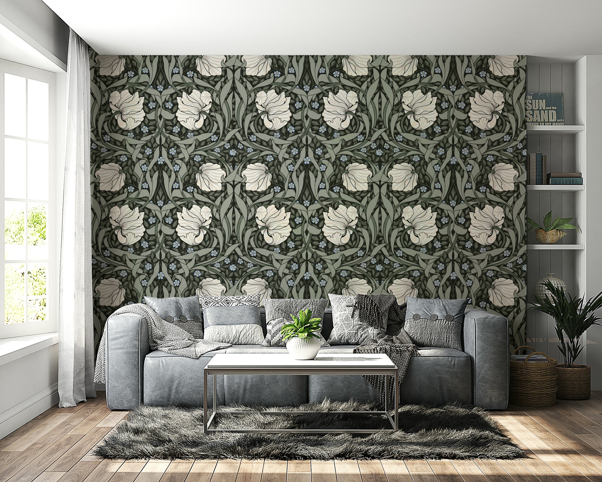 Vintage Pimpernel design by William Morris for walls

