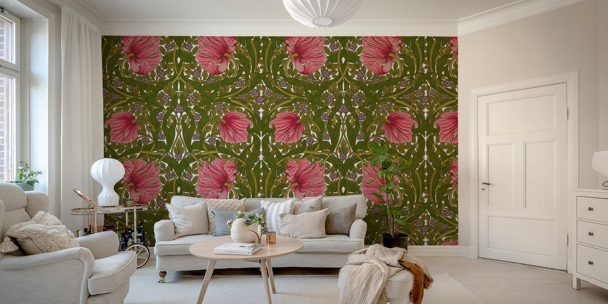 Sophisticated Pimpernel floral wallpaper for elegant rooms.

