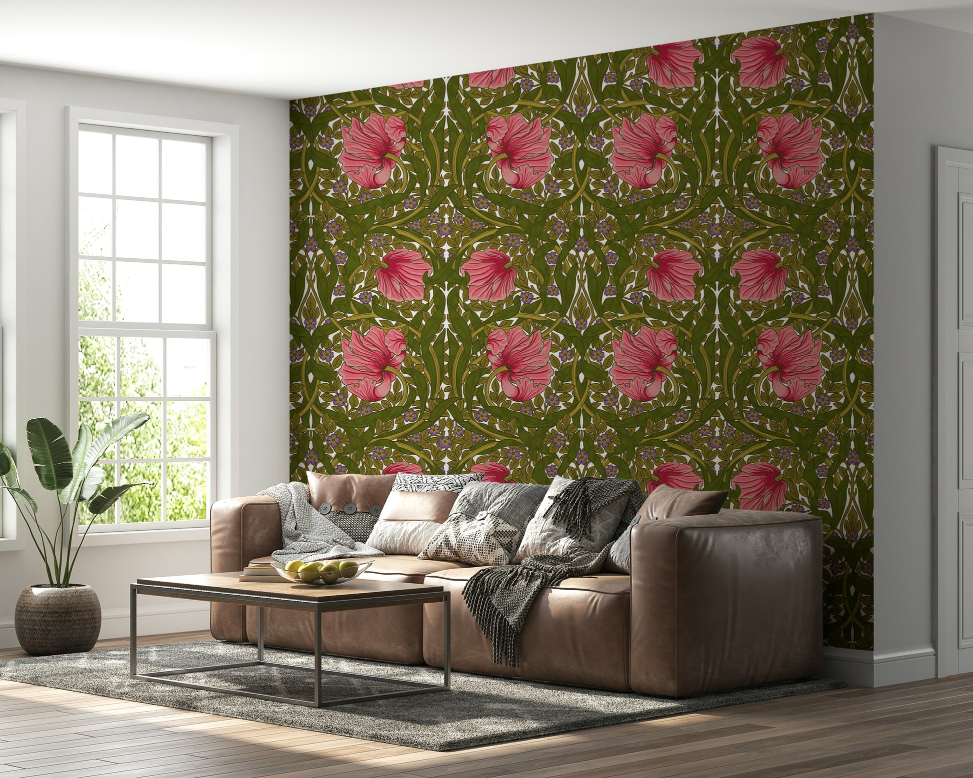 Vintage-inspired Pimpernel wallpaper with intricate flowers.


