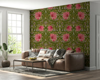 Vintage-inspired Pimpernel wallpaper with intricate flowers.

