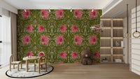 Pimpernel wallpaper with intricate floral pattern.

