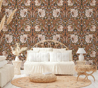 Detailed flower design in Pimpernel wallpaper for refined spaces.

