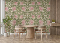 Elegant Pimpernel design wallpaper by William Morris.

