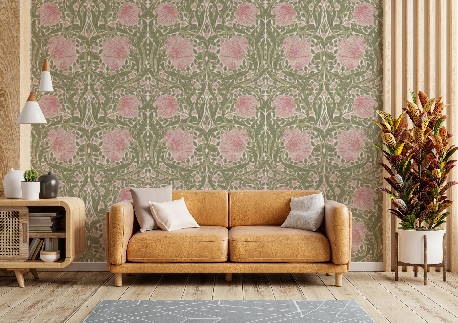 Vibrant Pimpernel wallpaper featuring floral motifs.

