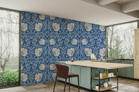 Detailed floral pattern of Pimpernel wallpaper.

