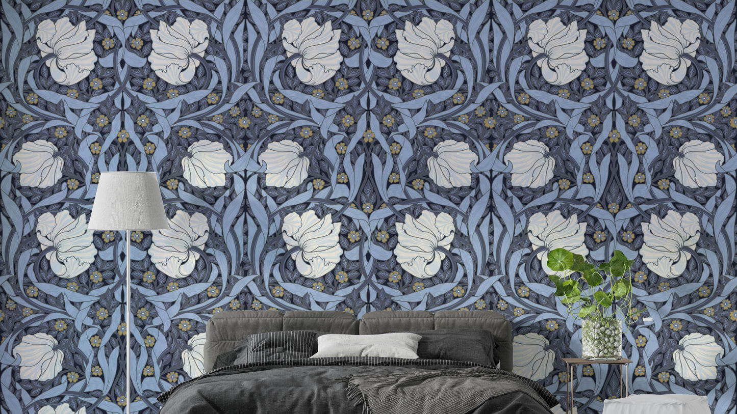 Soft green Pimpernel wallpaper creating a serene ambiance.

