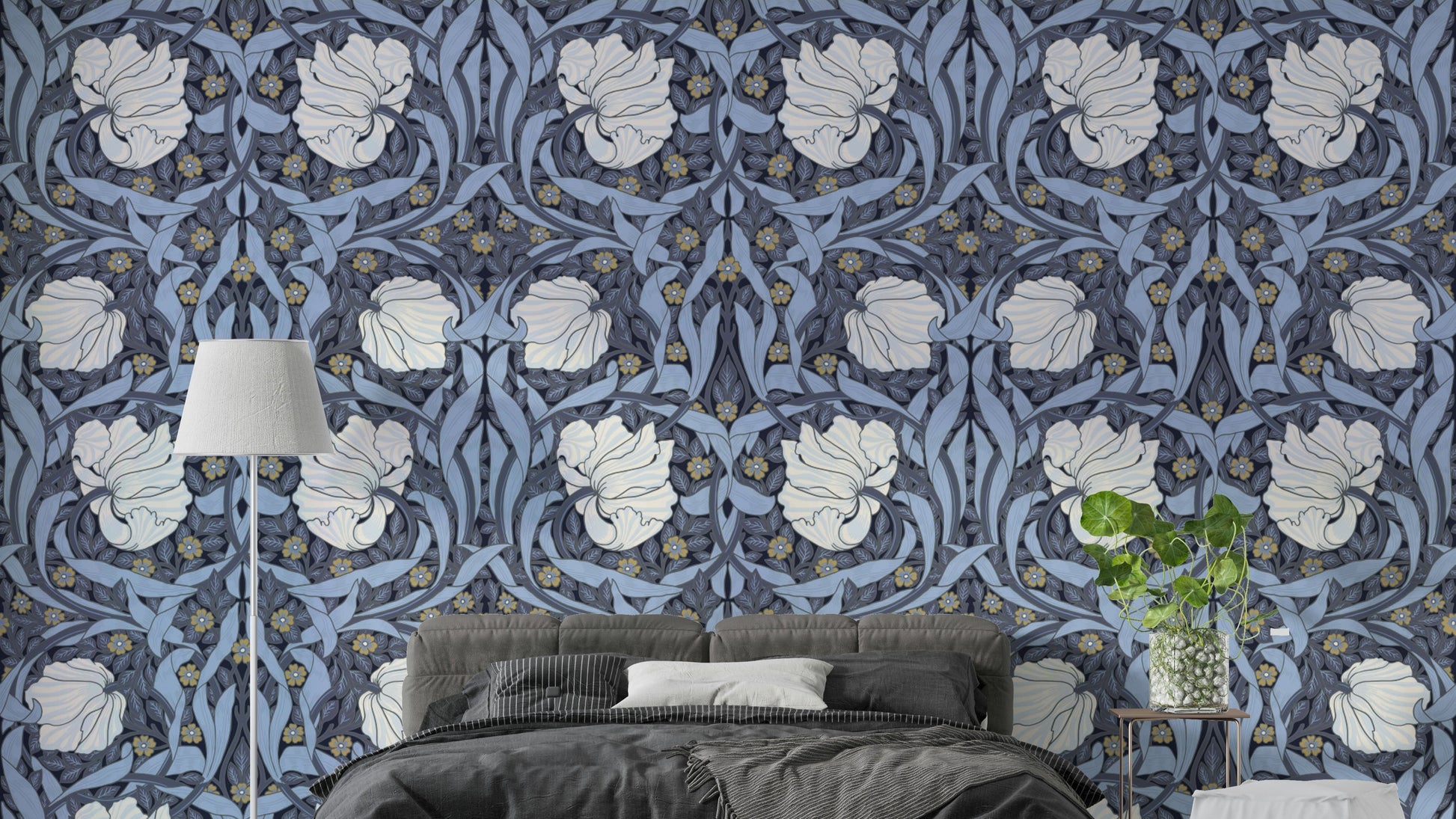 Soft green Pimpernel wallpaper creating a serene ambiance.

