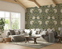 Detailed floral pattern of Pimpernel by William Morris 28 wallpaper.

