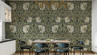 Antique-inspired floral wallpaper, Pimpernel by William Morris 28.

