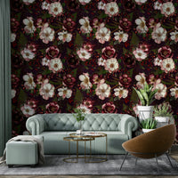 Beautiful dark rose wallpaper with vintage charm.

