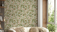 Vintage Rose Garden 1 Wallpaper with soft floral design.

