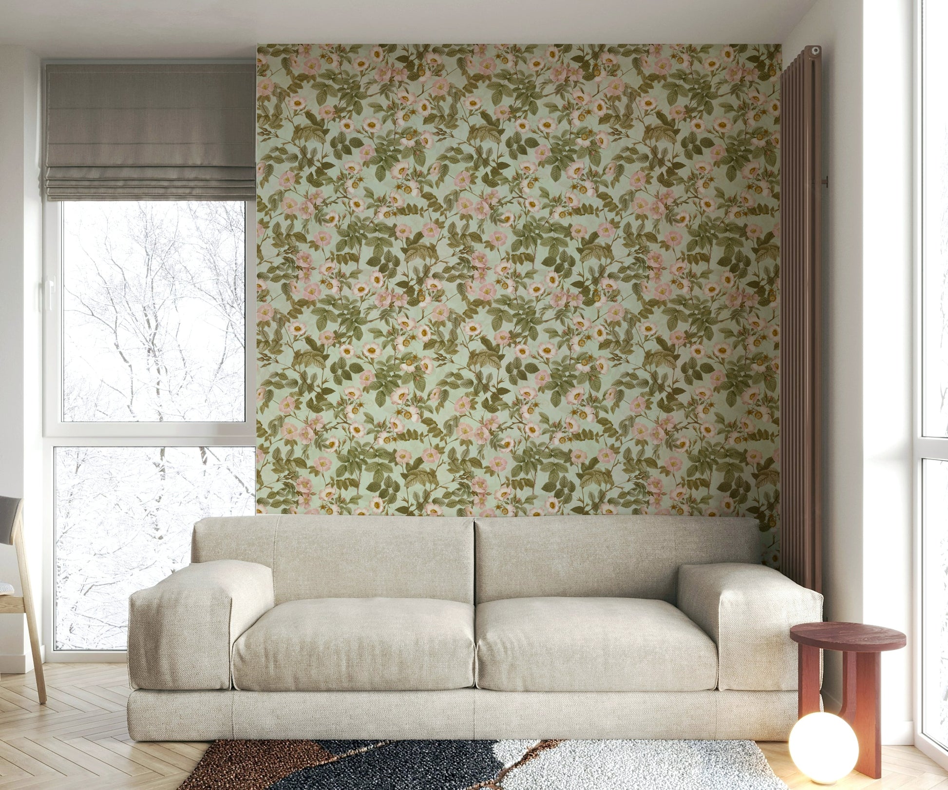 Elegant vintage rose wallpaper for classic room decor.

