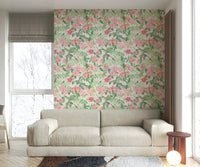 Subtle blush rose wallpaper for timeless room design

