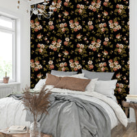 Beautiful floral wallpaper with vintage rose garden design

