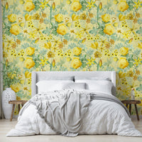 Golden Hour Rose Blooms Wallpaper in soft pastel hues.

