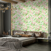Gentle pink rose watercolor pattern for stylish rooms.

