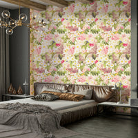 Classic floral wallpaper in vintage garden style

