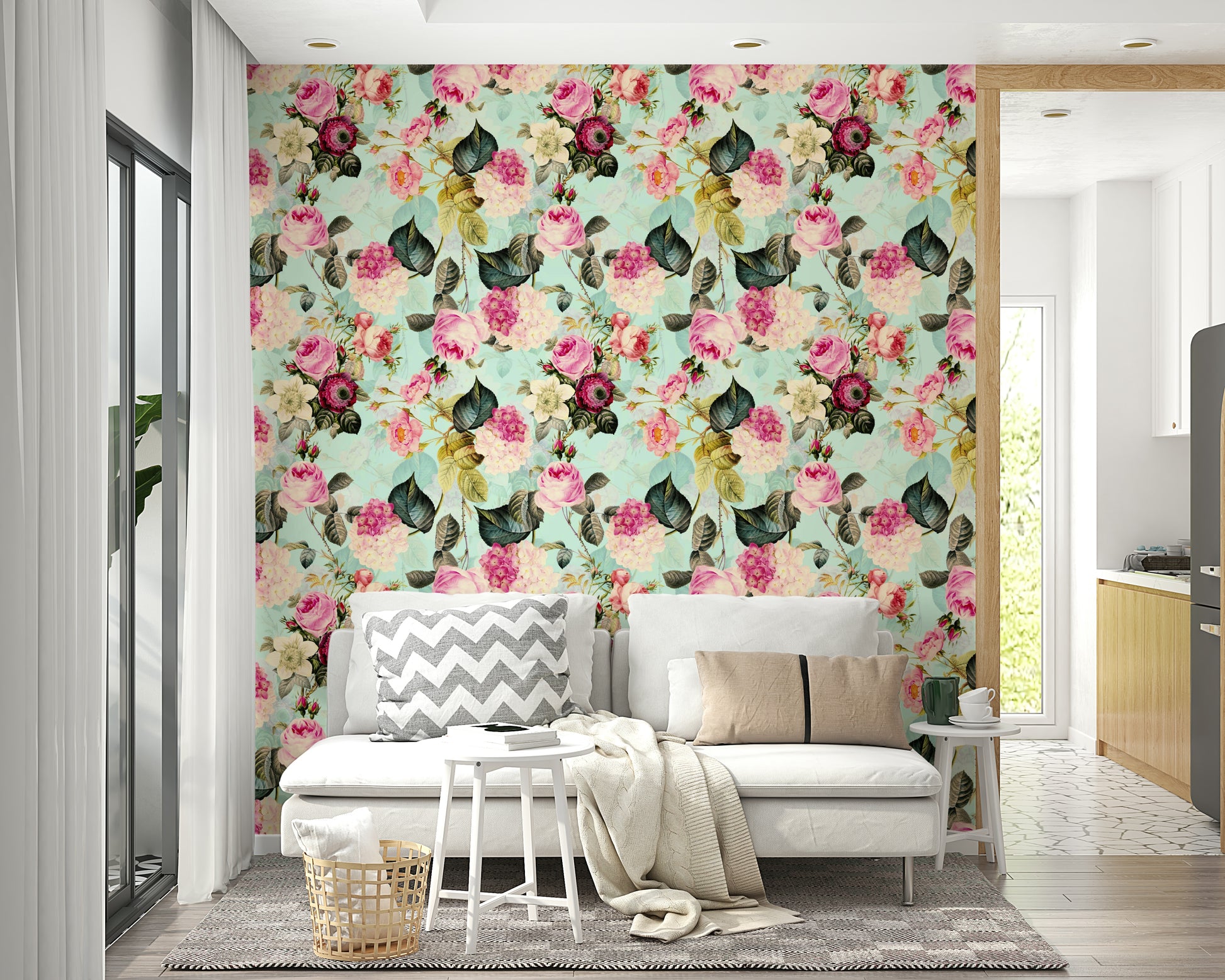 Beautiful vintage rose wallpaper for classic interiors

